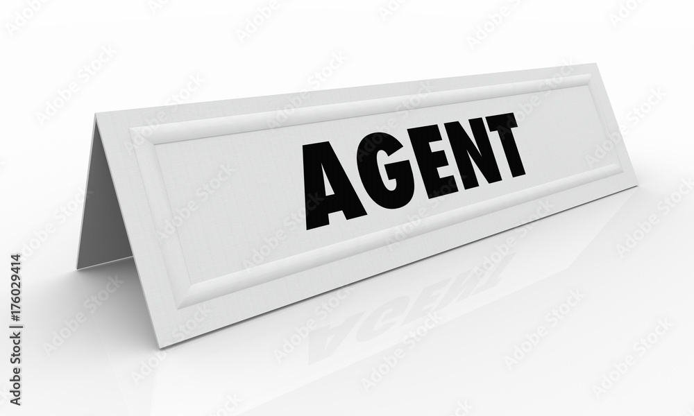 Agent Representative Name Tent Card Real Estate 3d Illustration Agent Representative Name Tent Card Real Estate 3d Illustration