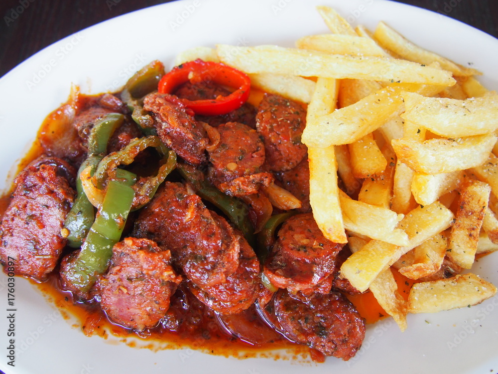 Traditional Greek Sausage and Peppers Traditional Greek Sausage and Peppers