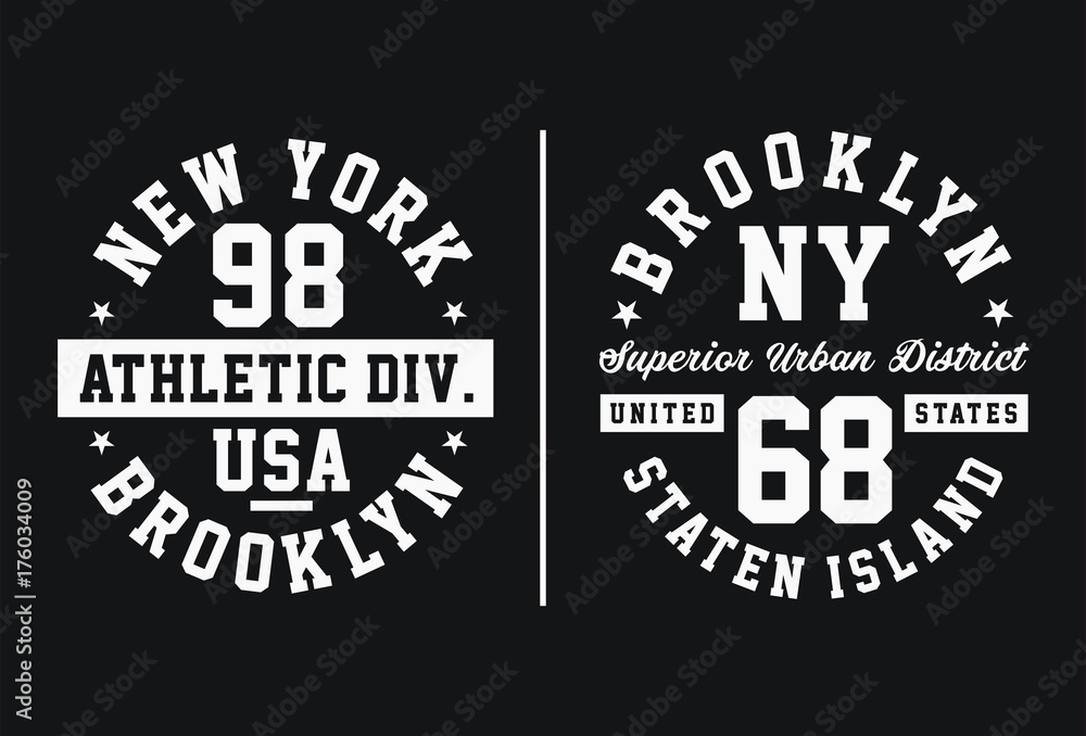 Athletic New York Typography Design Vector