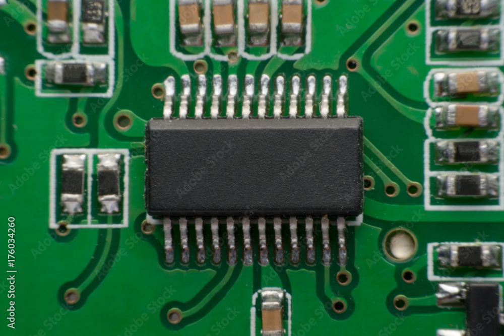 close up Electronic component on printed circuit board, close up Electronic component on printed circuit board,