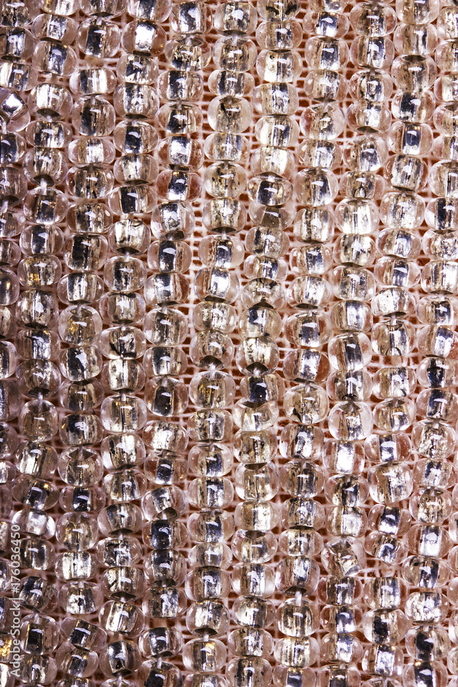 Fototapeta premium backdrop with tiny glass seed beads. High resolution photo.