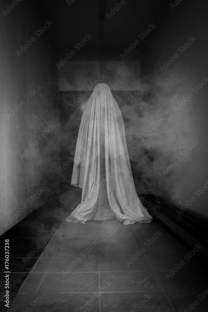 Girl in white costume for Halloween Girl in white costume for Halloween