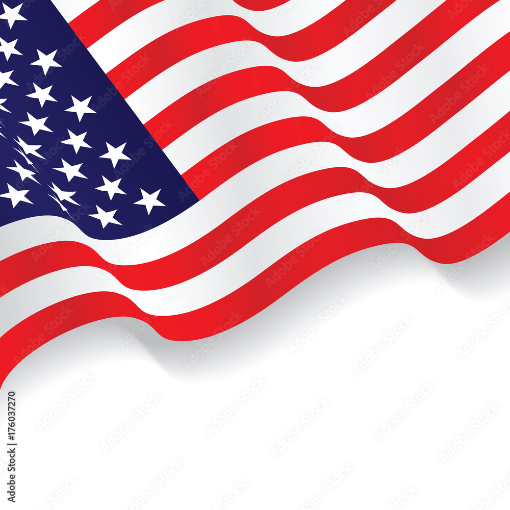 US flag isolated on white background. US flag isolated on white background.