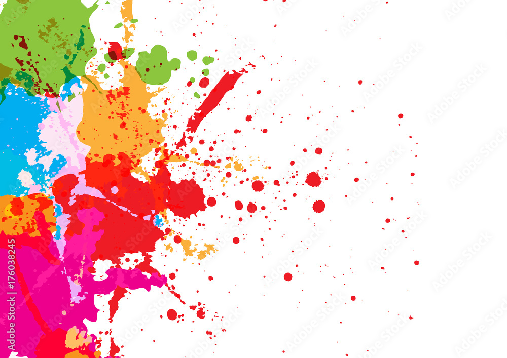 abstract vector splatter red blue green orange pink color background. illustration vector design abstract vector splatter red blue green orange pink color background. illustration vector design