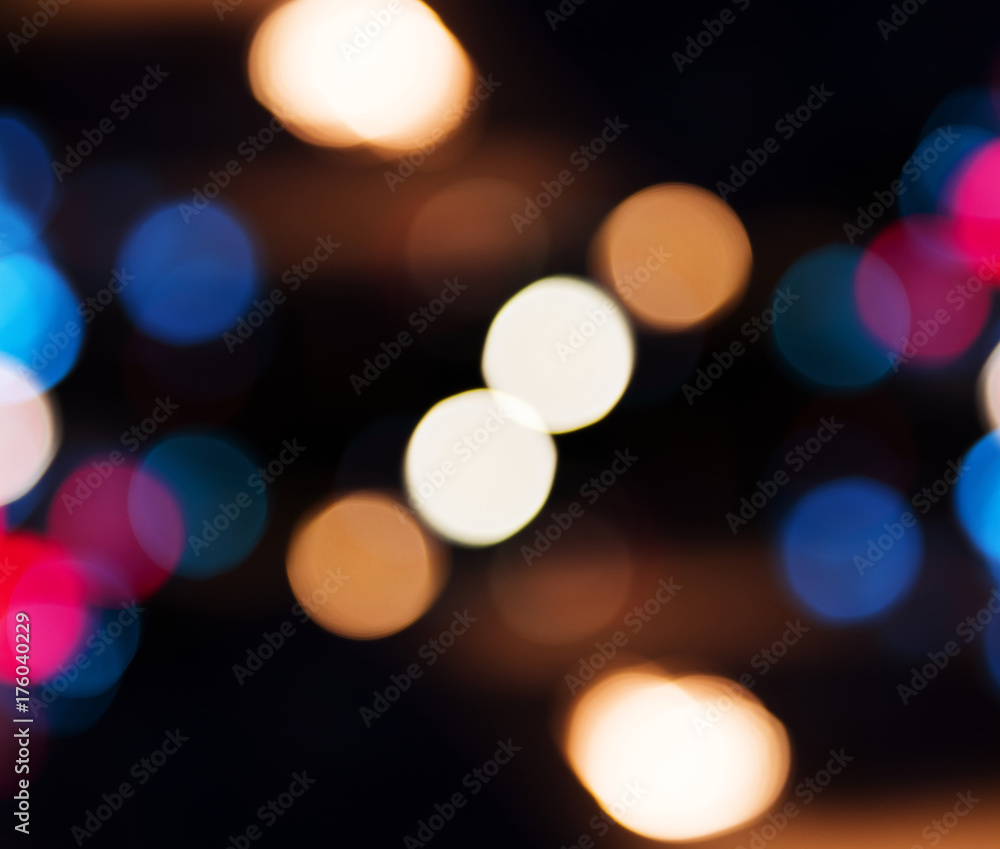 Blurred street bokeh lights at night time Blurred street bokeh lights at night time