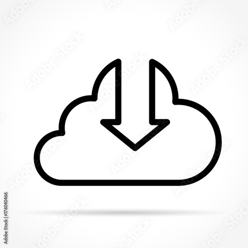 download cloud icon on white background