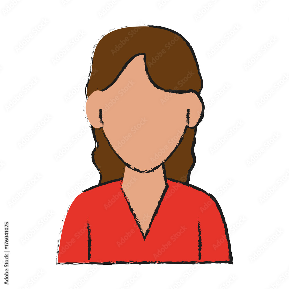 woman avatar portrait icon image vector illustration design