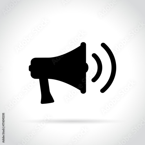 loud speaker icon on white background