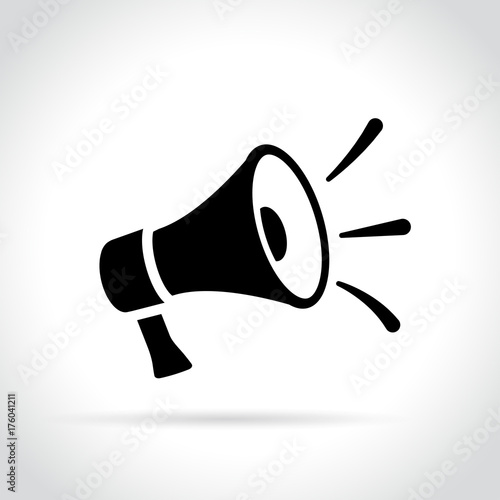 loud speaker icon on white background