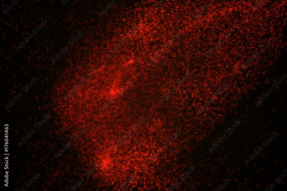 Abstract background made of red glowing particles