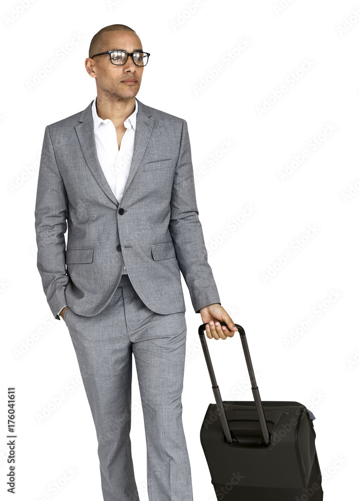 Businessman Passenger Traveling Vacation Suitcase Concept Businessman Passenger Traveling Vacation Suitcase Concept