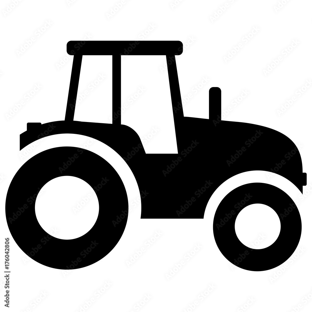 tractor icon on white background - obrazy, fototapety, plakaty 