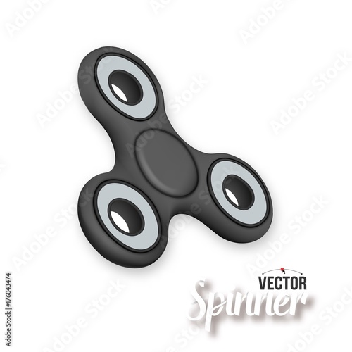 Illustration of Vector Fidget Spinner Toy. 3D Realistic Vector Modern Relaxation Spinning Gadget Icon Isolated on White