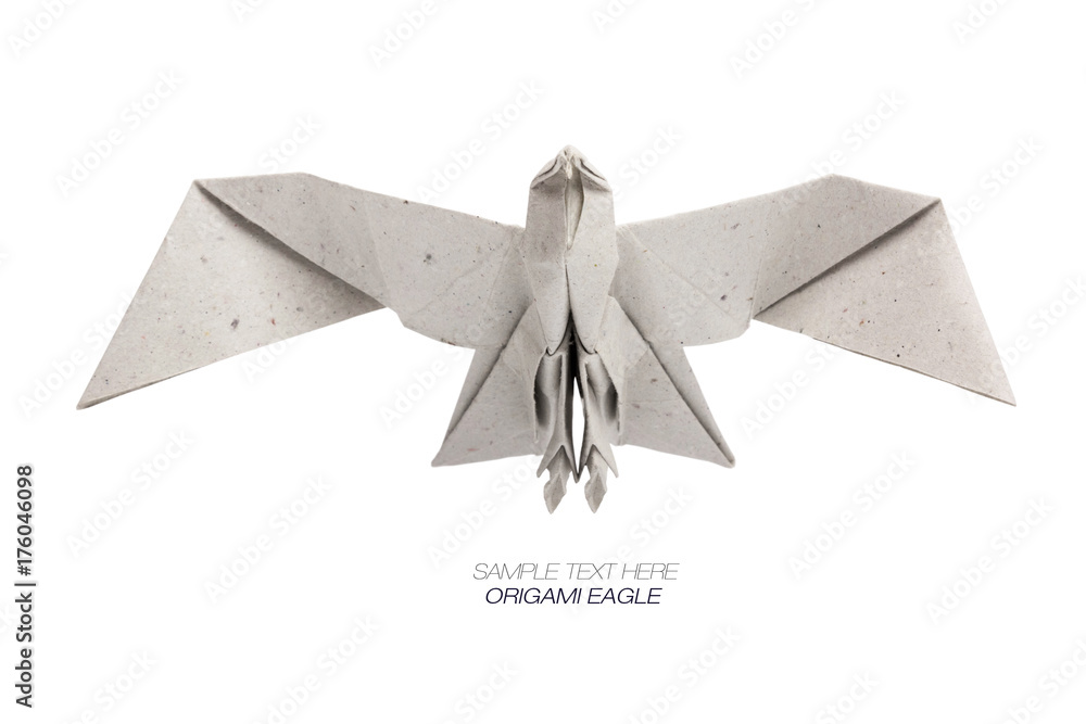 Naklejka premium Orzeł origami z papieru rzemieślniczego