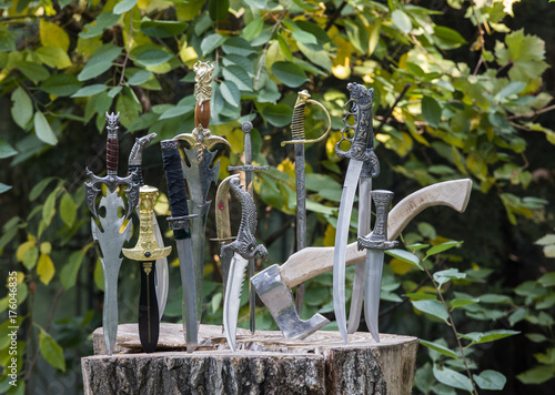 European and Asian ancient swords, sabers and daggers
