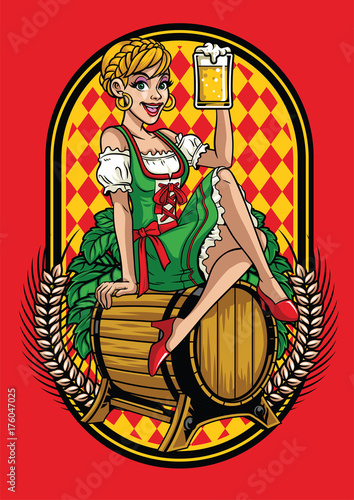 happy girl of oktoberfest