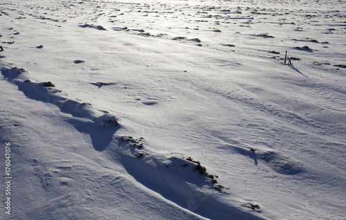 Snow drifts in winter