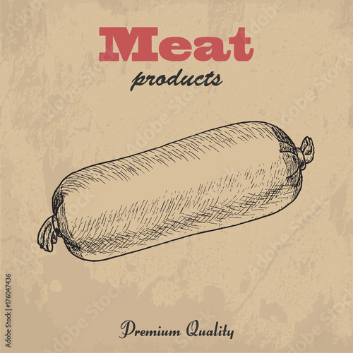 Vector background of sausage
