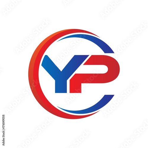Free Download yp logo vector modern initial swoosh circle blue and red - GFXLoad