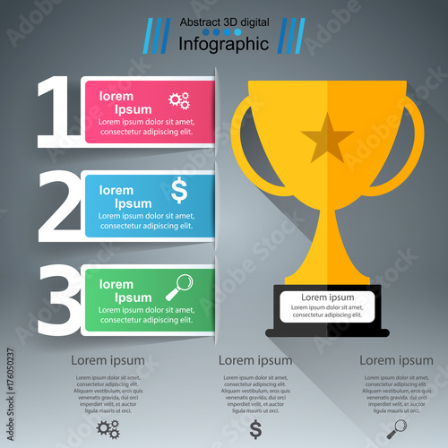 Golden cup - business infographic. Vector eps 10