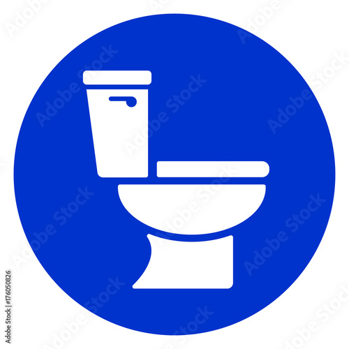 toilet circle blue icon
