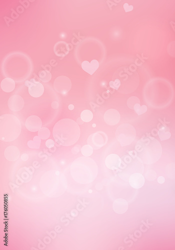 Bokeh effect and heart pink love paper background © Andy