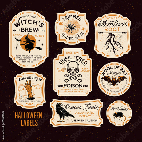 Halloween Bottle Labels photo