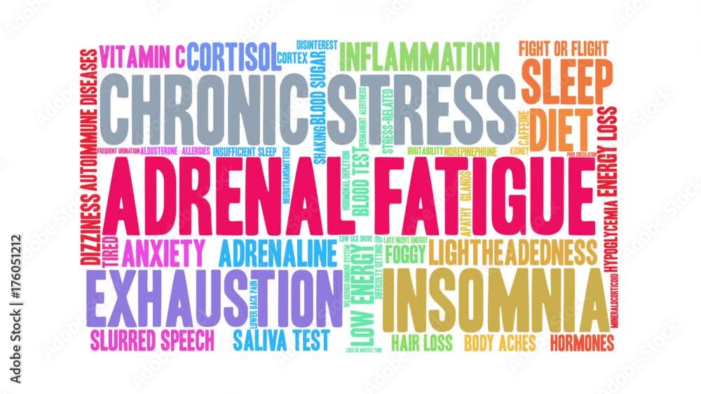 Adrenal Fatigue animated word cloud on a white background. Adrenal Fatigue animated word cloud on a white background.