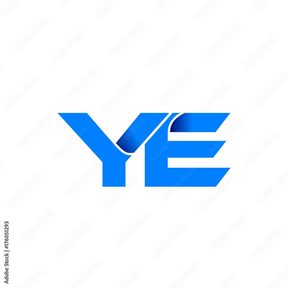 ye logo initial logo vector modern blue fold style ye logo initial logo vector modern blue fold style