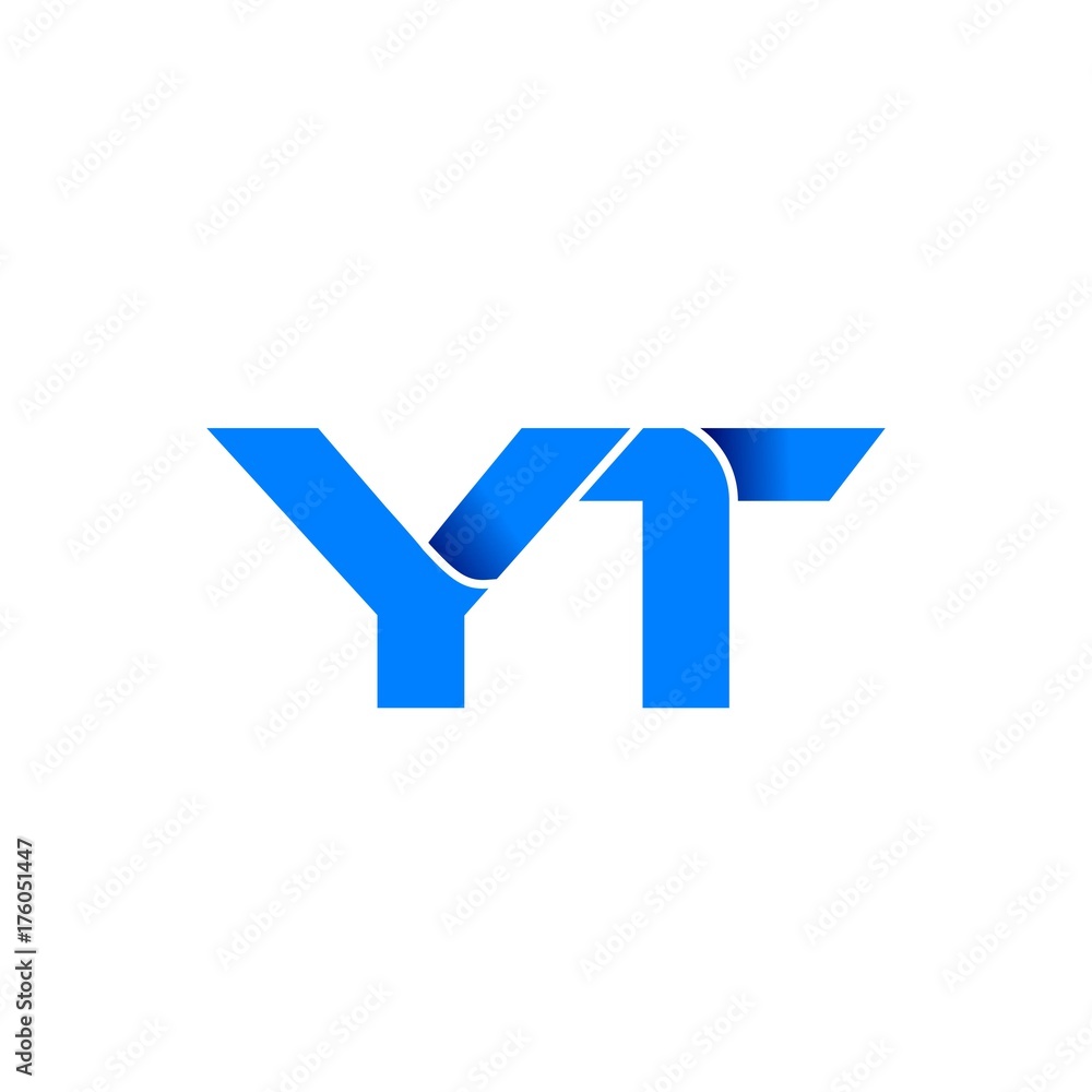 yt logo initial logo vector modern blue fold style yt logo initial logo vector modern blue fold style