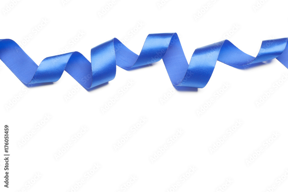 blue satin ribbon isolated on white blue satin ribbon isolated on white