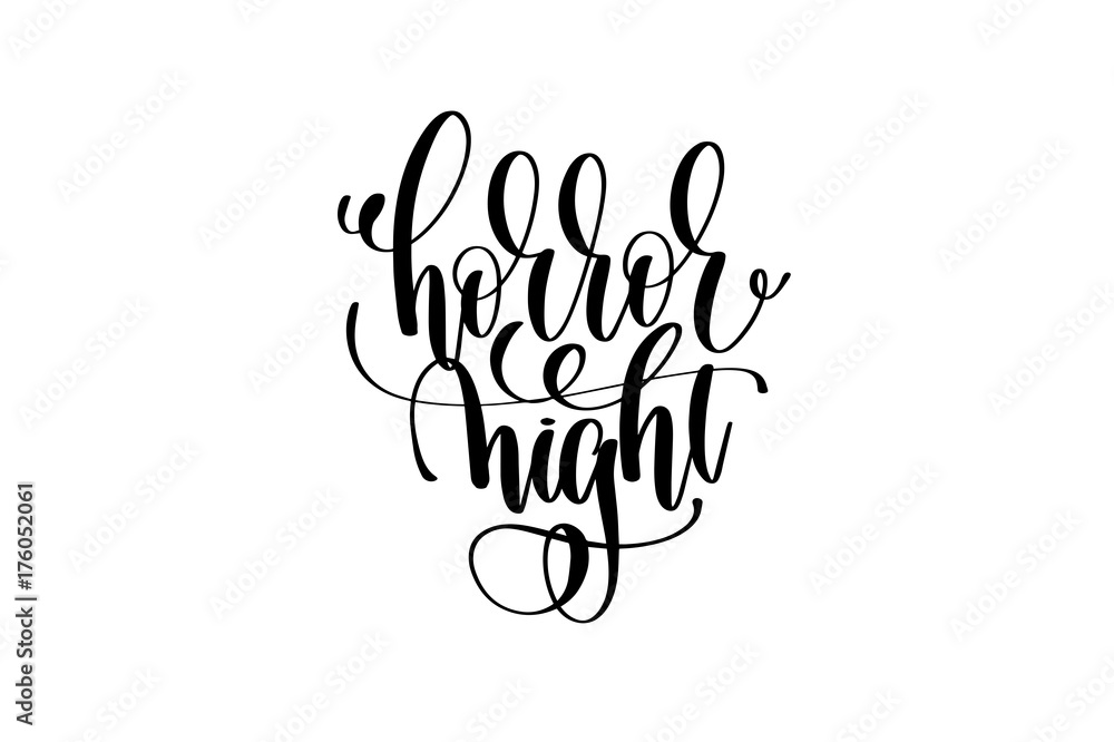 Obraz premium horror night hand lettering halloween holiday inscription