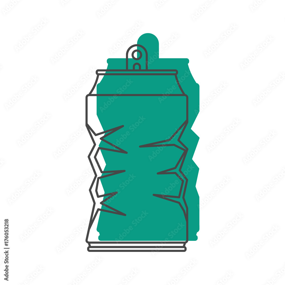 Crumpled tin can icon, doodle style Crumpled tin can icon, doodle style