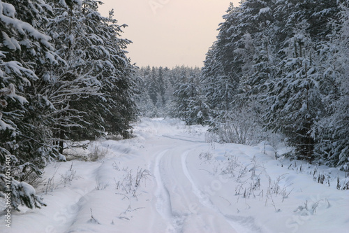 Walk through the beautiful places frosty Russian winter