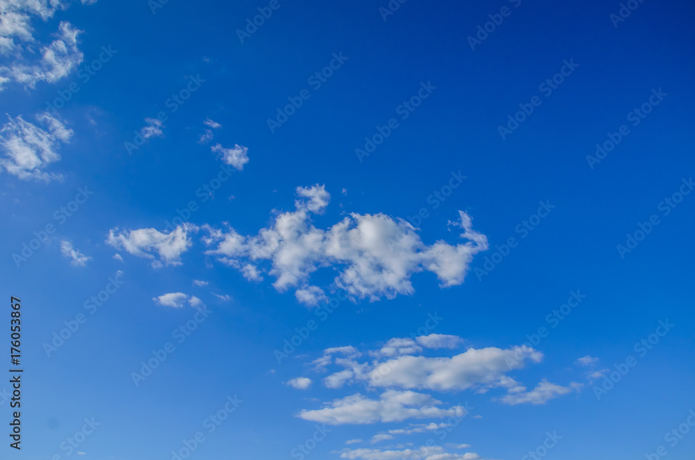 White clouds in deep blue sky White clouds in deep blue sky