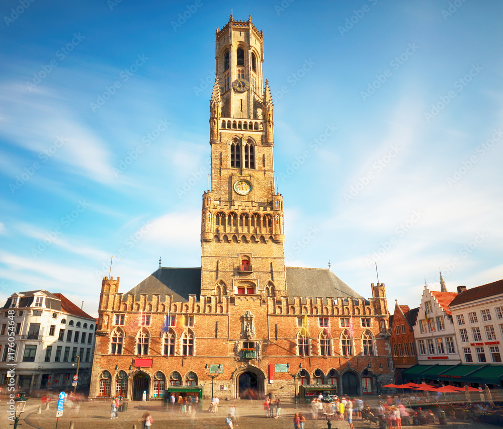 Fototapeta premium The Belfry Tower of Bruges, or Belfort, Belgium