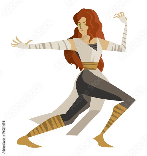white ninja monk warrior girl