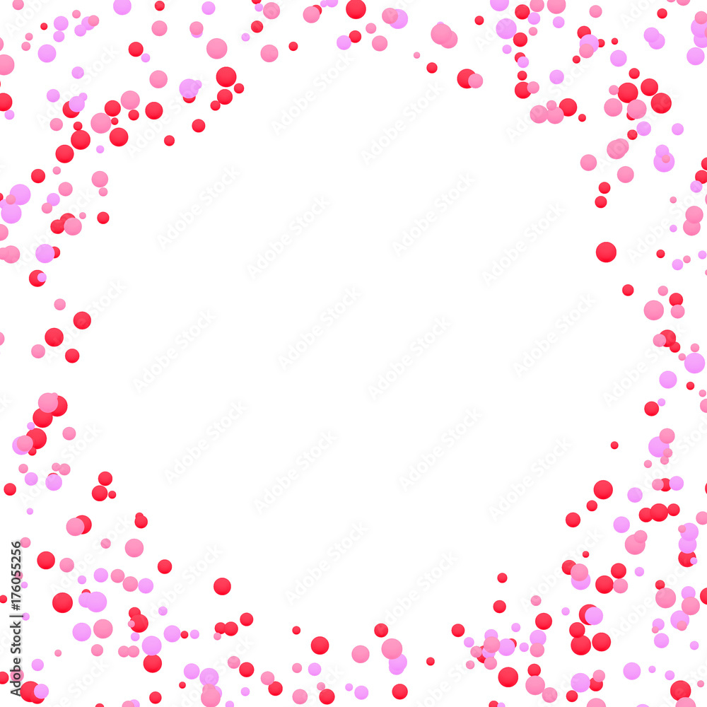 Gentle pink to red color abstract confetti background