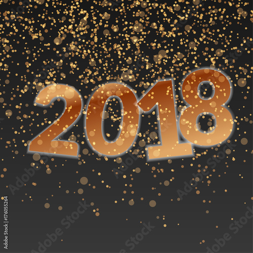 Foto Happy new Year golden glittering abstract template
