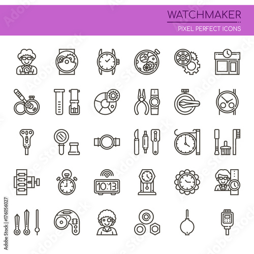 Watchmaker , Thin Line and Pixel Perfect Icons.