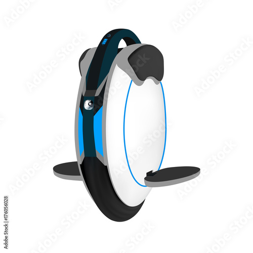 A monowheel in a vector on a white background.Electro monowheel in vector.