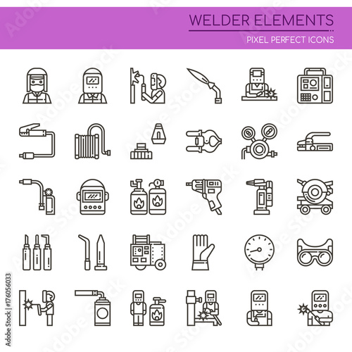 Welder Elements , Thin Line and Pixel Perfect Icons.