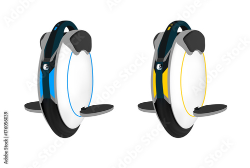 A monowheel in a vector on a white background.Electro monowheel in vector.