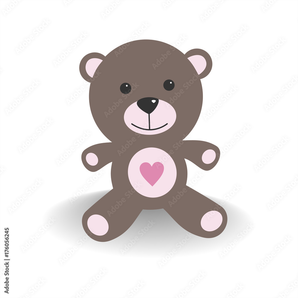 Pink teddy bear with shade on a white background Pink teddy bear with shade on a white background
