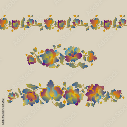 peasant style flower vector illustration. ethnic folk floral element for surface design