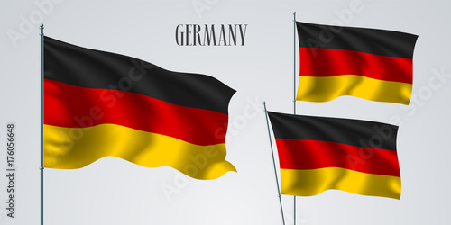 Germany waving flag set of vector illustration