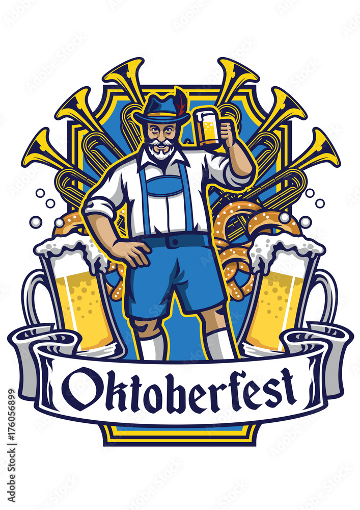 old man cheerful enjoying oktoberfest