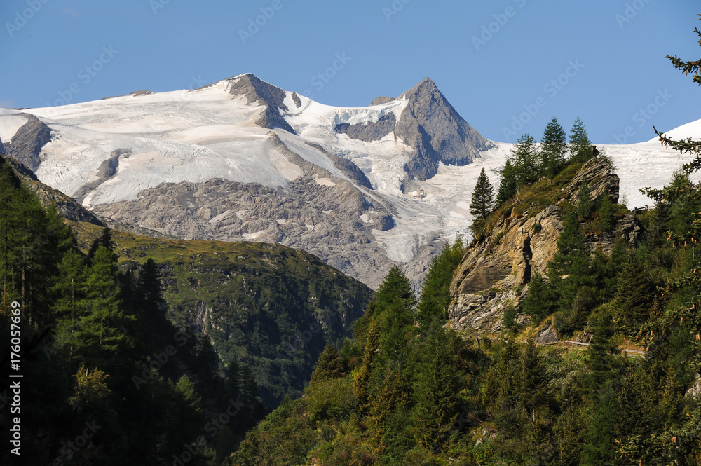 Glacier in the Austrian Alps (Grossvenediger) in summer