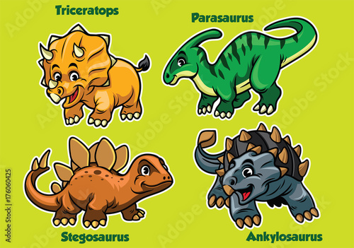 set of baby dinosaurs photo
