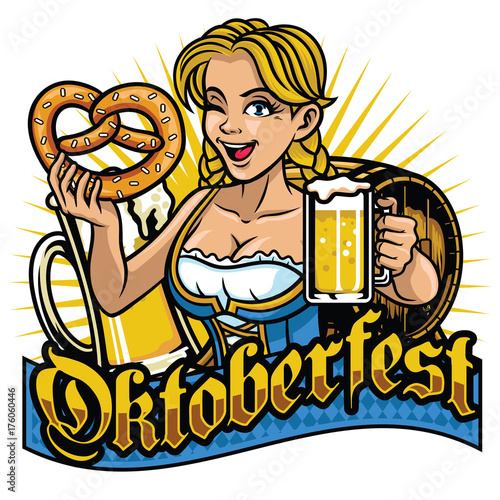 sexy bavarian girl celebrating oktoberfest